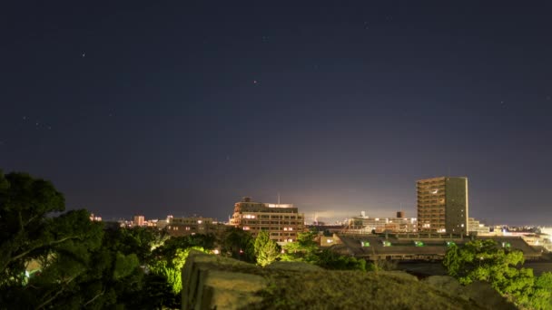 Time Lapse Stelele Estompează Zori Deasupra Apartamentelor Rezidențiale Imagini Înaltă — Videoclip de stoc