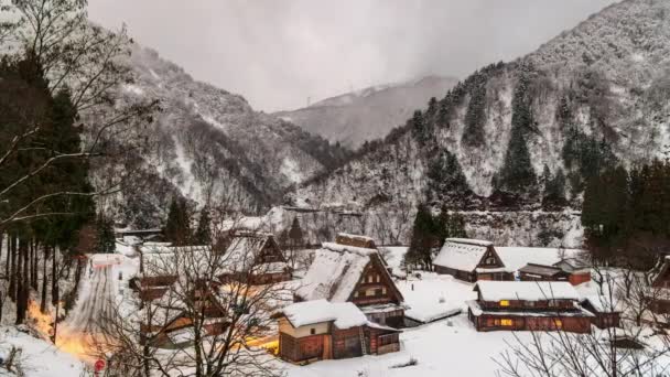 Téli Idő Elévül Gokayamában Egy Hagyományos Faluban Gifu Prefektúra Közép — Stock videók