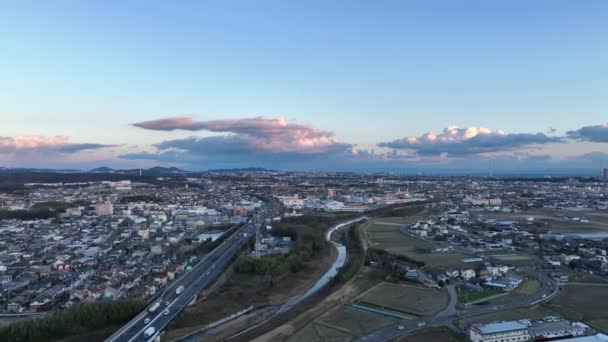 Akashi Japón Enero 2023 Tráfico Ligero Por Carretera Través Una — Vídeo de stock