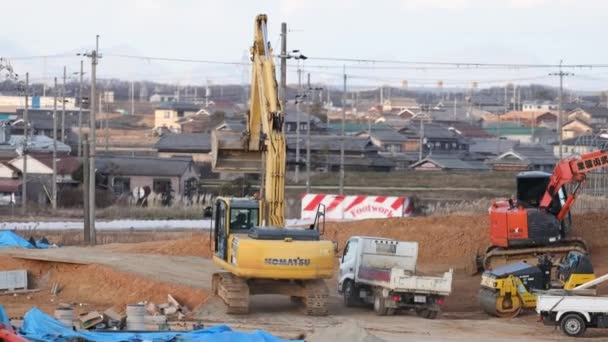 兵庫県 2023年1月31日建設現場で重機を運搬 高品質4K映像 — ストック動画