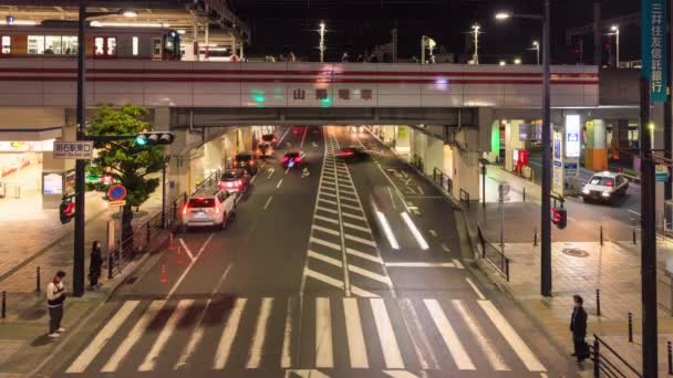 Akashi Japón Marzo 2023 Peatones Coches Bajo Concurrida Estación Tren — Vídeos de Stock