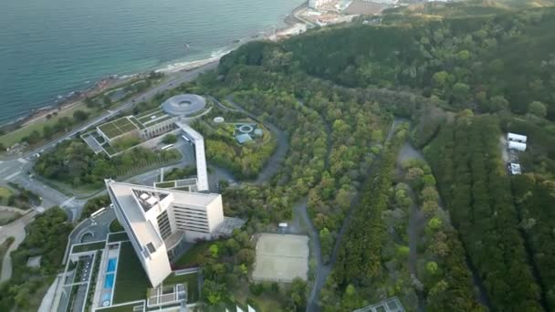 Αεροφωτογραφία Μοναδικών Κήπων Στο Yumebutai Στο Νησί Awaji Υψηλής Ποιότητας — Αρχείο Βίντεο