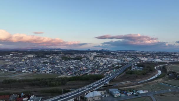Akashi Japão Janeiro 2023 Tráfego Leve Rodovias Estradas Borda Cidade — Vídeo de Stock
