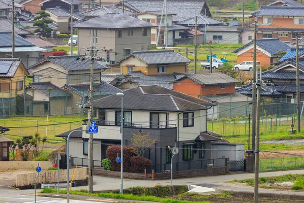 Stora Hus Lugn Japansk Liten Stad Landet Högkvalitativt Foto — Stockfoto