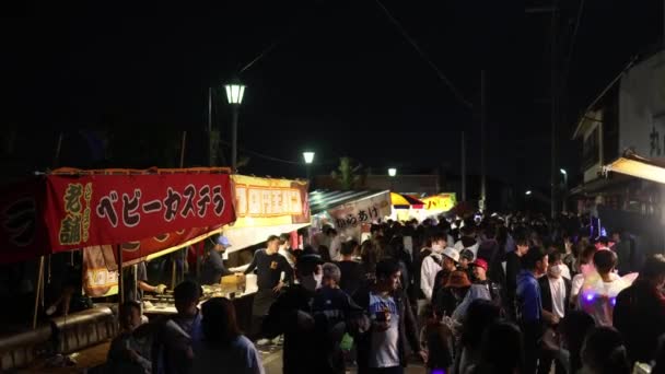 Kato Japão Maio 2023 Crowd Caminha Por Luzes Brilhantes Barracas — Vídeo de Stock