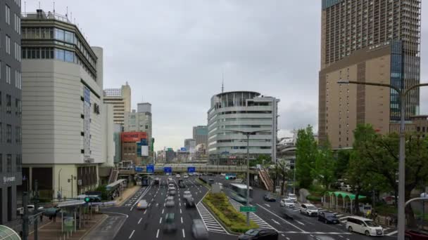 Кобе Япония Мая 2023 Года Движение Надземным Пешеходным Переходом Центральной — стоковое видео
