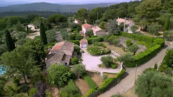 Rising Large Country Homes Rolling Hills Southern France High Quality — Stock Video