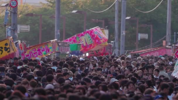 Osaka Japan July 2023 Dense Crowd Moves Slow Motion Summer — Stock Video