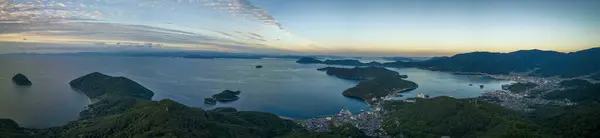 Панорамный Вид Воздуха Побережье Сакате Исанд Шодосима Рассвете Высокое Качество — стоковое фото