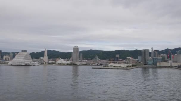 Кобе Япония Сентября 2023 Года Вид Воды Города Кобе Гавани — стоковое видео