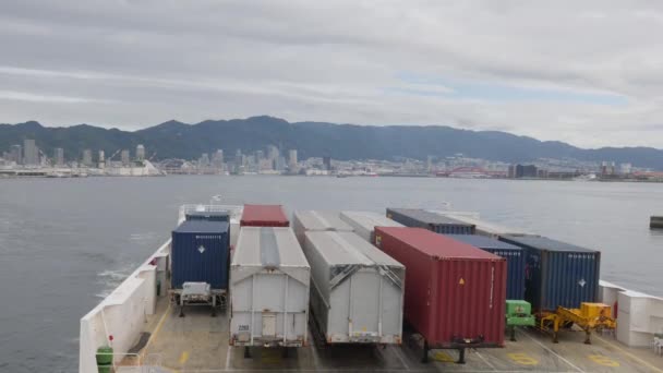 2023年9月23日 港から船積みの船積みコンテナ 高品質の4K映像 — ストック動画