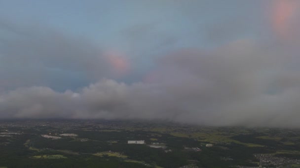 Lapso Tiempo Nubes Que Mueven Rápidamente Oscureciendo Fuji Paisaje Rural — Vídeos de Stock