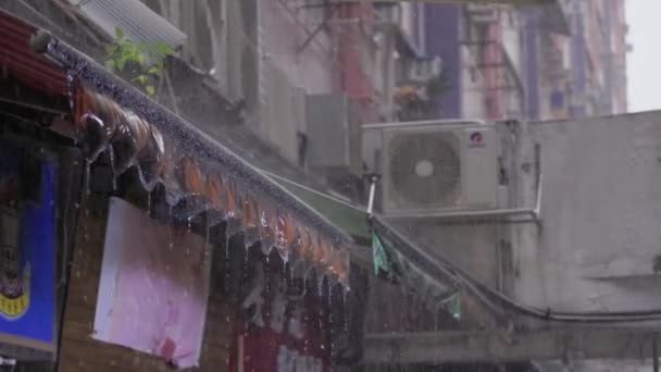 Hong Kong Août 2023 Fortes Pluies Abattent Sur Les Bâtiments — Video