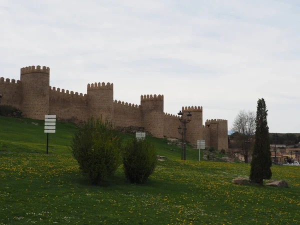 Avila Mittelalterliche Stadt Mit Ihren Schönen Mauern Spanien — Stockfoto