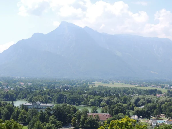 Salzburg Stad Van Oostenrijk Met Uitzicht Alpen — Stockfoto