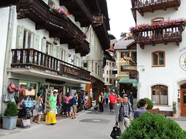St. Wolfgang im Salzkammergut, an Austrian town on the shores of a lake, between mountains.