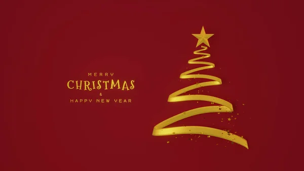 페티로 Xmas Tree 배경에 크리스마스 포스터 그리고 렌더링 — 스톡 사진