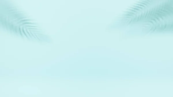 Пальмова Тінь Бірюзовому Фоні Використовується Мінімальної Презентації Концепції Літнього Тропічного Ліцензійні Стокові Зображення