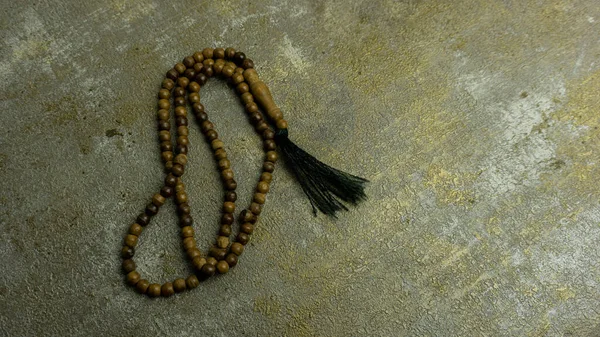Hölzerne Tasbih Perlen Isoliert Islamische Gebetsperlen — Stockfoto