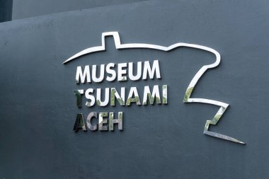 Banda Aceh, Endonezya - 29 Ocak 2023: Banda Aceh Tsunami Müzesi. 2004 'teki Aceh tsunamy trajedisi