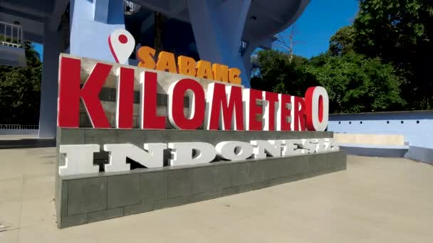 Aceh Indonesia Juni 2023 Monumen Nol Kilometer Indonesia Markah Tanah — Stok Video