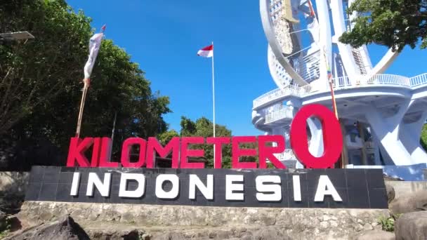 Aceh Indonesia Giugno 2023 Monumento Chilometro Zero Dell Indonesia Punto — Video Stock