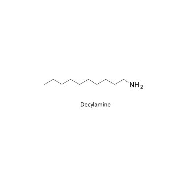 structural formula and name of the chemical compound - decylamine.