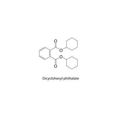 Dicyclohexyl ftalat iskelet yapısı. Ftalat ester bileşik şematik illüstrasyon. Basit diyagram, kimyasal formül..