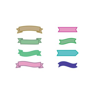 Renkli Kurdele Banner Simgeleri Koleksiyonu Çeşitli Şekiller ve Etiketler, Rozetler ve Satış Etiketleri Düz Tasarım Vektörü, Web, Pazarlama ve Grafik Şablonları