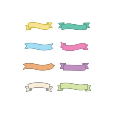 Renkli Kurdele Banner Simgeleri Koleksiyonu Çeşitli Şekiller ve Etiketler, Rozetler ve Satış Etiketleri Düz Tasarım Vektörü, Web, Pazarlama ve Grafik Şablonları