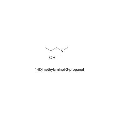 1- (Dimethylamino) -2-propanol iskelet yapısı. Amino Alkol bileşik şematik illüstrasyon. Basit diyagram, kimyasal formül..