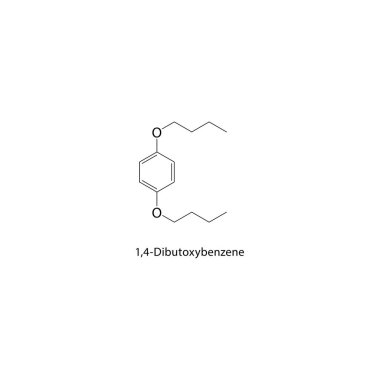 1,4 dibutoxybenzene skeletal structure. Simple diagram, chemical formula.