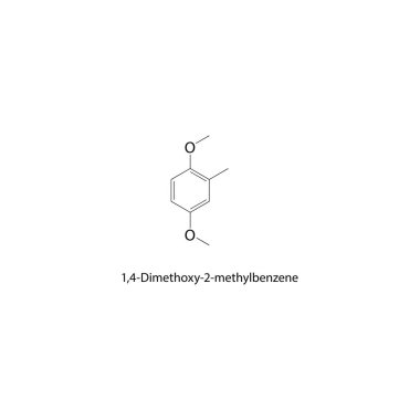 1,4-Dimethoxy-2-metilbenzen, ayrıca 2,5-dimethoxytoluen iskelet yapısı olarak da bilinir. Basit diyagram, kimyasal yapı.