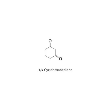 Vector illustration of the chemical structure for 1,3-Cyclohexanedione.