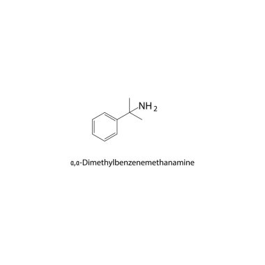 DimethylBenzenemethanamine iskelet yapısı. Basit diyagram, kimyasal formül..