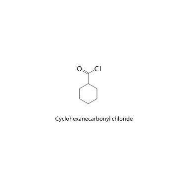 Cyclohexanecarbonyl klorid molekülünün iskelet formülünü gösteren vektör illüName.