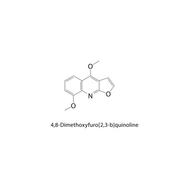 4,8-Dimethoxyfuro 2 3-b quinoline için kimyasal yapının bilimsel temsili 