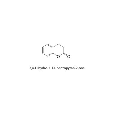 3,4-Dihydro-2H-1-benzopyran iskelet yapısı. Chromane bileşik şematik çizim. Basit diyagram, kimyasal formül..