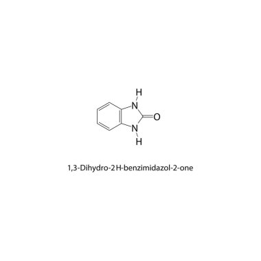 1,3-Dihydro-2H-benzimidazol2-1 iskelet yapısı. Benzimidazol bileşik şematik çizim. Basit diyagram, kimyasal formül..
