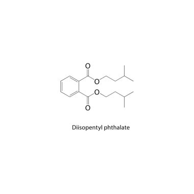 Diisopentyl ftalat iskelet yapısı. Ftalat Ester bileşik şematik çizimi. Basit diyagram, kimyasal formül..