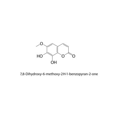 Aromatik halkalar ve hidroksil grupları gösteren kimyasal yapı diyagramı