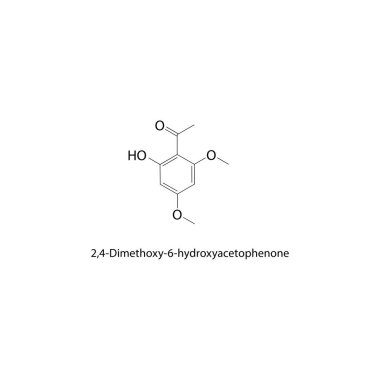 2,4-Dimethoxy-6-hydroxasetophenone iskelet yapısı. Basit diyagram, kimyasal yapı.