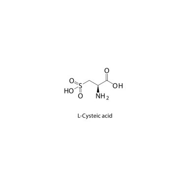 Sisteik asit iskelet yapısı. Sülfonik asit bileşiği şematik çizimi. Basit diyagram, kimyasal formül..