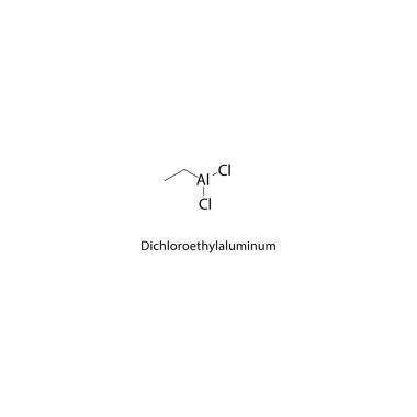 Dichloroethylaluminum iskelet yapısı. Halojen metal bileşik şematik çizim. Basit diyagram, kimyasal formül..