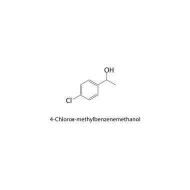 4-Kloro-metilbenzenemetanol şematik moleküler strüksiyonu, vektör illüstrasyonu