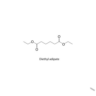 Dietil adipat iskelet yapısı. aliphatic diester bileşik şematik çizim. Basit diyagram, kimyasal formül..
