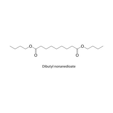 Dibütil anedioit olmayan iskelet yapısı. Dikarboksilik asit diester şematik çizim. Basit diyagram, kimyasal formül..