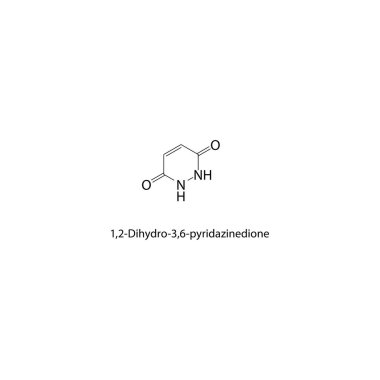 1,2-Dihydro-3,6-pyridazinedione iskelet yapısı. Pyridazinedione bileşik şematik illüstrasyon. Basit diyagram, kimyasal formül..