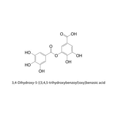 kimyasal formül 3,4-Dihydroxy-5 (3,4,5-trihidroksibenzoyl) oksibenzoik asit