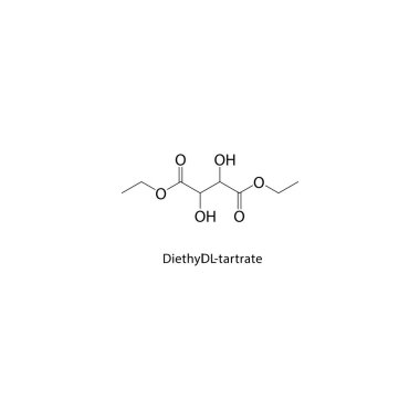 Dietil DL-tartarat iskelet yapısı. Ester bileşik şematik illüstrasyonunu hedefle. Basit diyagram, kimyasal formül..